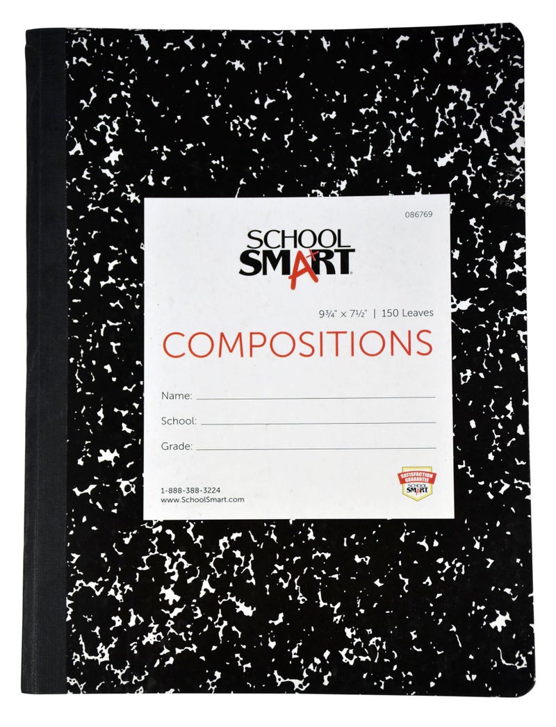 School Smart Hard Cover Ruled Composition Book, 150 Sheets, 9-3/4 x 7-1/2 Inches - 086769 - Image 1